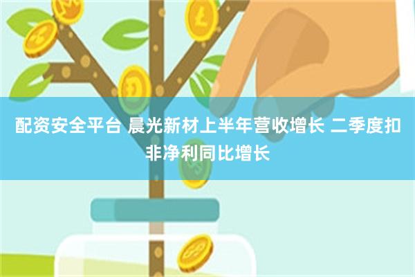 配资安全平台 晨光新材上半年营收增长 二季度扣非净利同比增长