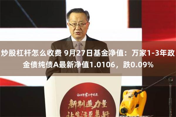 炒股杠杆怎么收费 9月27日基金净值：万家1-3年政金债纯债A最新净值1.0106，跌0.09%