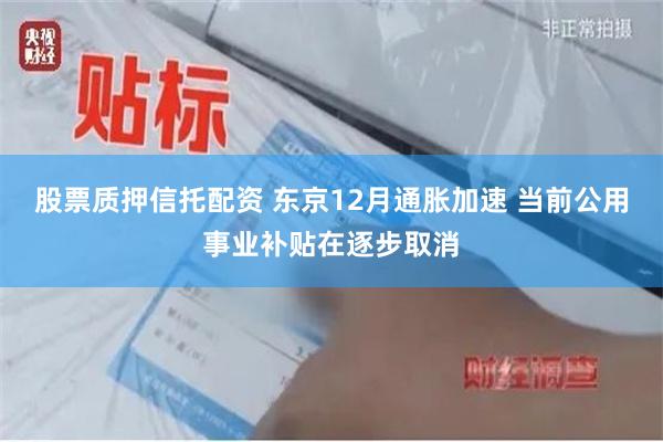 股票质押信托配资 东京12月通胀加速 当前公用事业补贴在逐步取消
