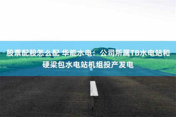 股票配股怎么配 华能水电：公司所属TB水电站和硬梁包水电站机组投产发电