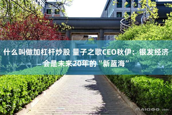 什么叫做加杠杆炒股 量子之歌CEO秋伊：银发经济会是未来20年的“新蓝海”
