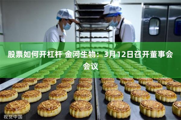 股票如何开杠杆 金河生物：3月12日召开董事会会议