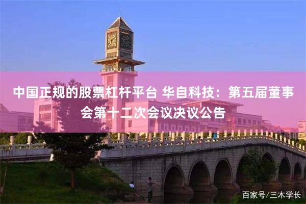 中国正规的股票杠杆平台 华自科技：第五届董事会第十二次会议决议公告