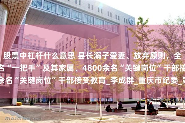 股票中杠杆什么意思 县长溺子爱妻、放弃原则，全家腐败，全县200余名“一把手”及其家属、4800余名“关键岗位”干部接受教育_李成群_重庆市纪委_家风