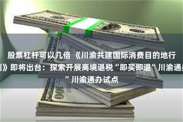 股票杠杆可以几倍 《川渝共建国际消费目的地行动计划》即将出台：探索开展离境退税“即买即退”川渝通办试点