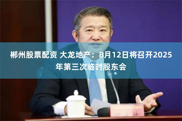郴州股票配资 大龙地产：8月12日将召开2025年第三次临时股东会