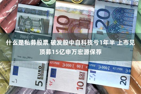 什么是私募股票 破发股中自科技亏1年半 上市见顶募15亿申万宏源保荐