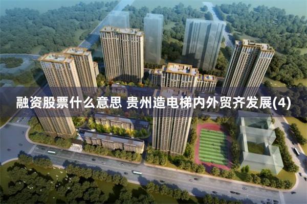 融资股票什么意思 贵州造电梯内外贸齐发展(4)