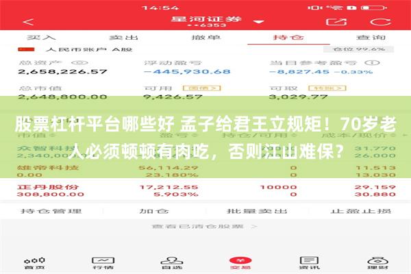 股票杠杆平台哪些好 孟子给君王立规矩！70岁老人必须顿顿有肉吃，否则江山难保？