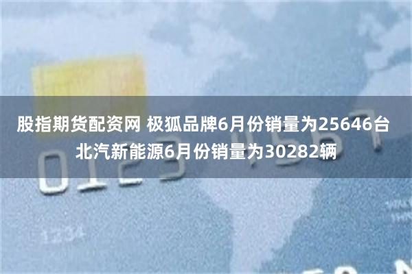 股指期货配资网 极狐品牌6月份销量为25646台 北汽新能源6月份销量为30282辆