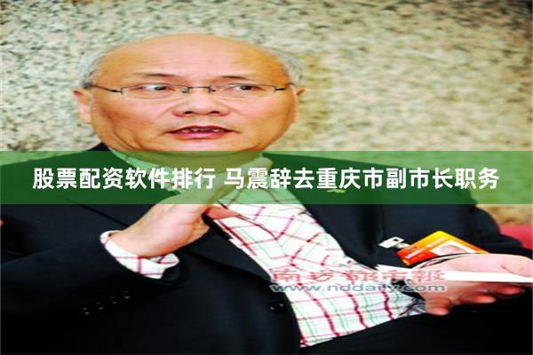 股票配资软件排行 马震辞去重庆市副市长职务