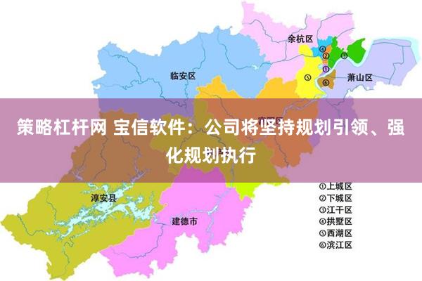 策略杠杆网 宝信软件:公司将坚持规划引领、强化规划执行