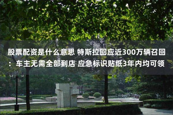 股票配资是什么意思 特斯拉回应近300万辆召回:车主无需全部到店 应急标识贴纸3年内均可领