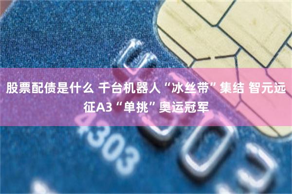 股票配债是什么 千台机器人“冰丝带”集结 智元远征A3“单挑”奥运冠军