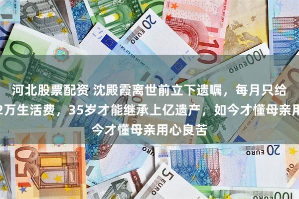 河北股票配资 沈殿霞离世前立下遗嘱,每月只给郑欣宜2万生活费,35岁才能继承上亿遗产,如今才懂母亲用心良苦
