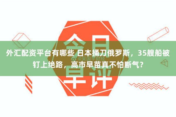 外汇配资平台有哪些 日本捅刀俄罗斯，35艘船被钉上绝路，高市早苗真不怕断气？