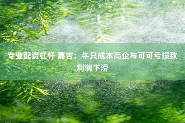 专业配资杠杆 嘉吉：牛只成本高企与可可亏损致利润下滑