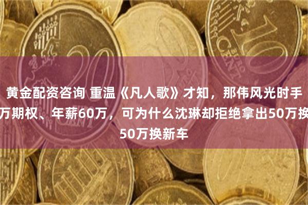 黄金配资咨询 重温《凡人歌》才知，那伟风光时手握千万期权、年薪60万，可为什么沈琳却拒绝拿出50万换新车
